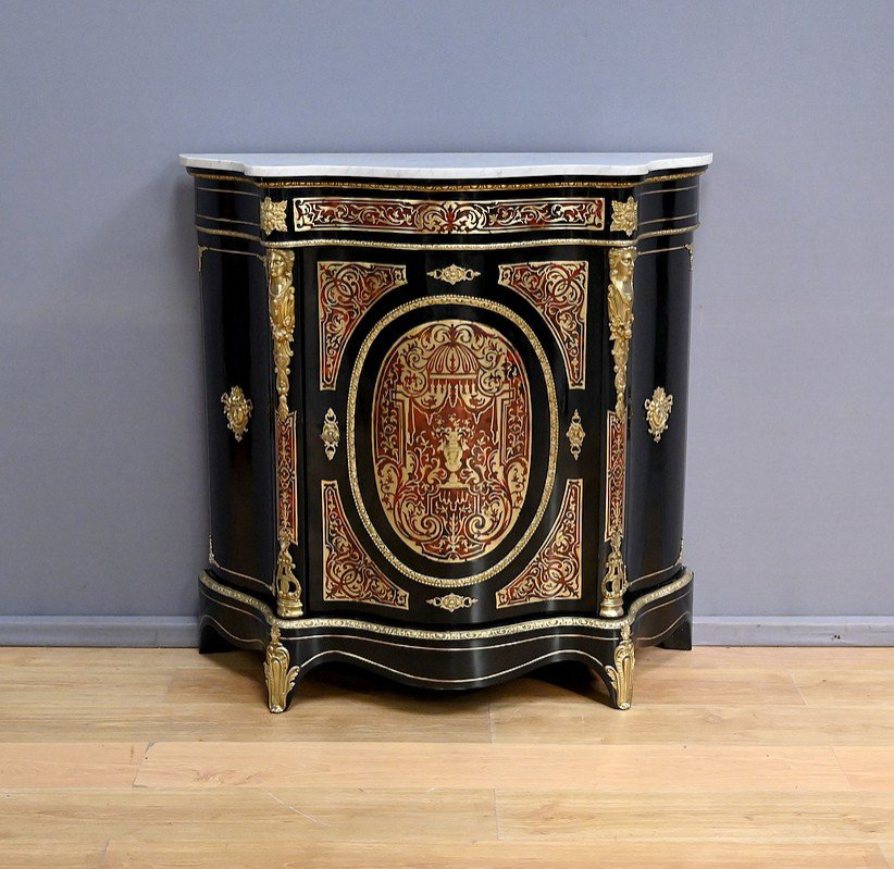 Boulle Marquetry Console Table, Maison Coignerai, Napoleon III Period – Second Half Of The 19th-photo-2