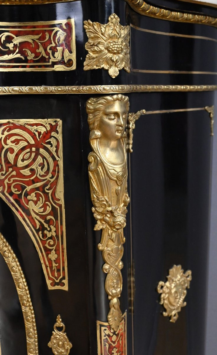 Boulle Marquetry Console Table, Maison Coignerai, Napoleon III Period – Second Half Of The 19th-photo-5