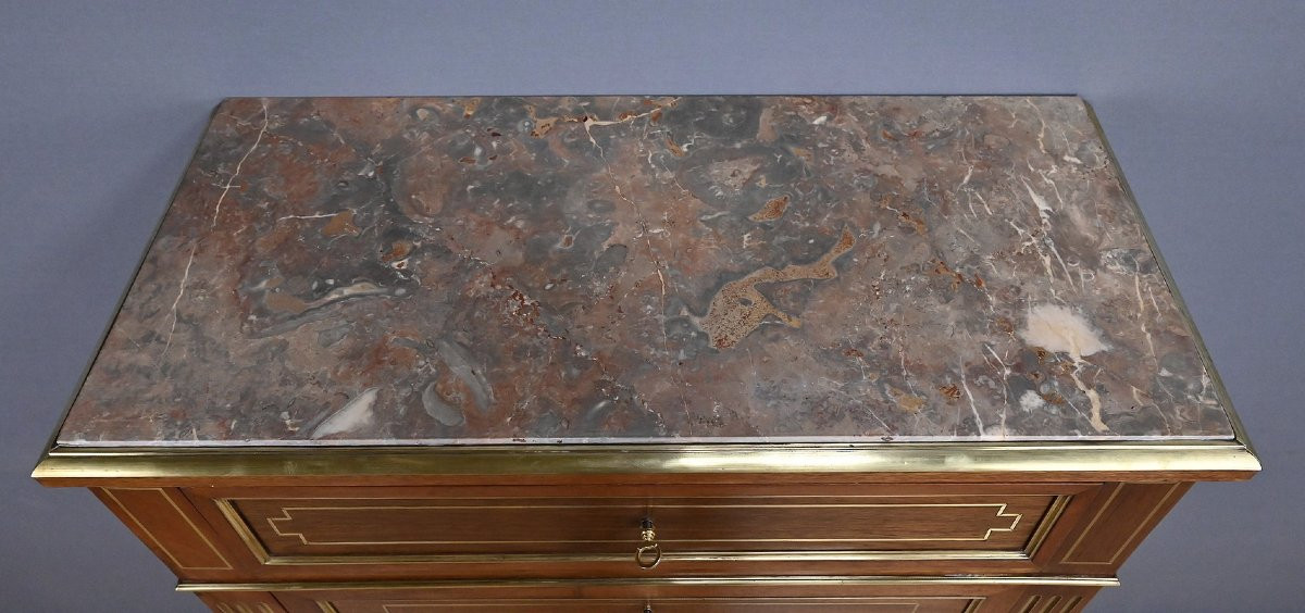 Mahogany Secretary, Louis XVI Style, Napoleon III Period - 2nd Half 19th Century-photo-1