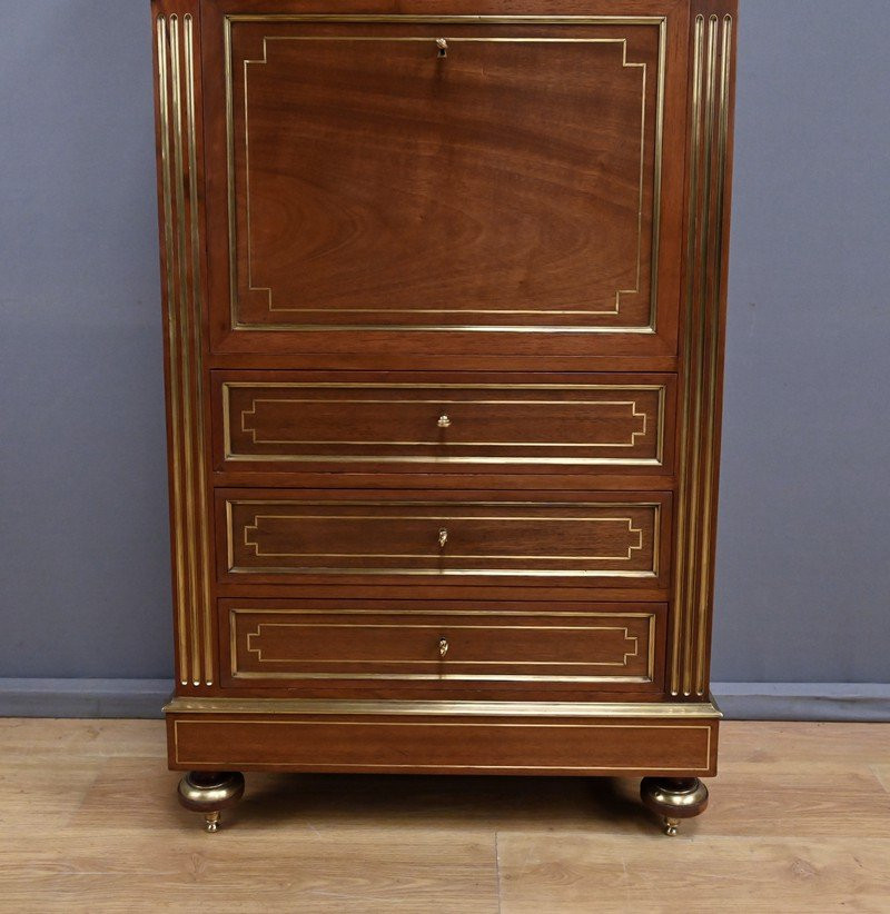 Mahogany Secretary, Louis XVI Style, Napoleon III Period - 2nd Half 19th Century-photo-6
