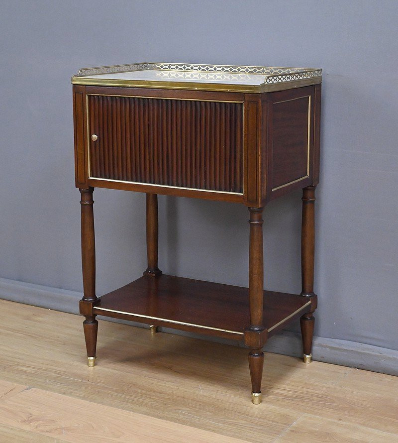 Mahogany Curtained Lounge Table, Louis XVI Style - Mid-19th Century-photo-3