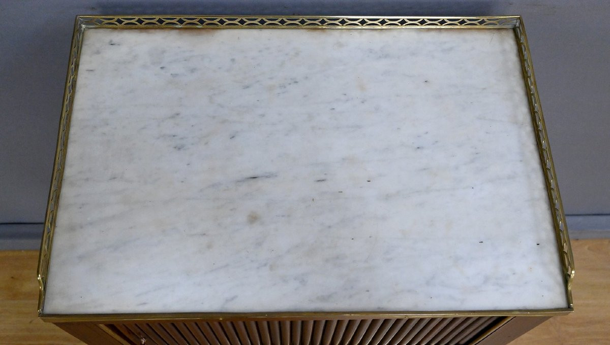 Mahogany Curtained Lounge Table, Louis XVI Style - Mid-19th Century-photo-4