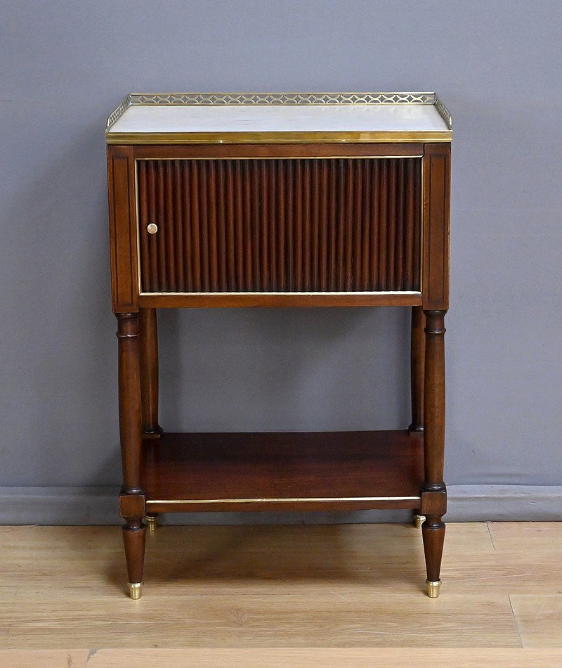 Mahogany Curtained Lounge Table, Louis XVI Style - Mid-19th Century-photo-1