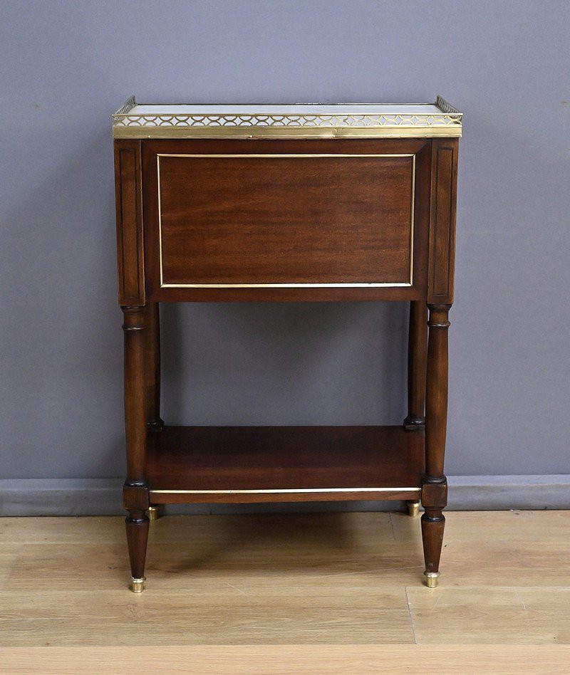 Mahogany Curtained Lounge Table, Louis XVI Style - Mid-19th Century-photo-5