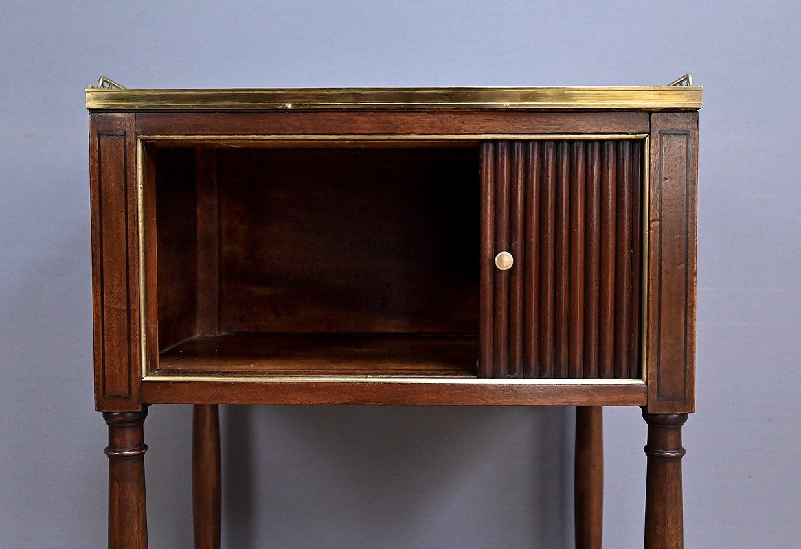 Mahogany Curtained Lounge Table, Louis XVI Style - Mid-19th Century-photo-7
