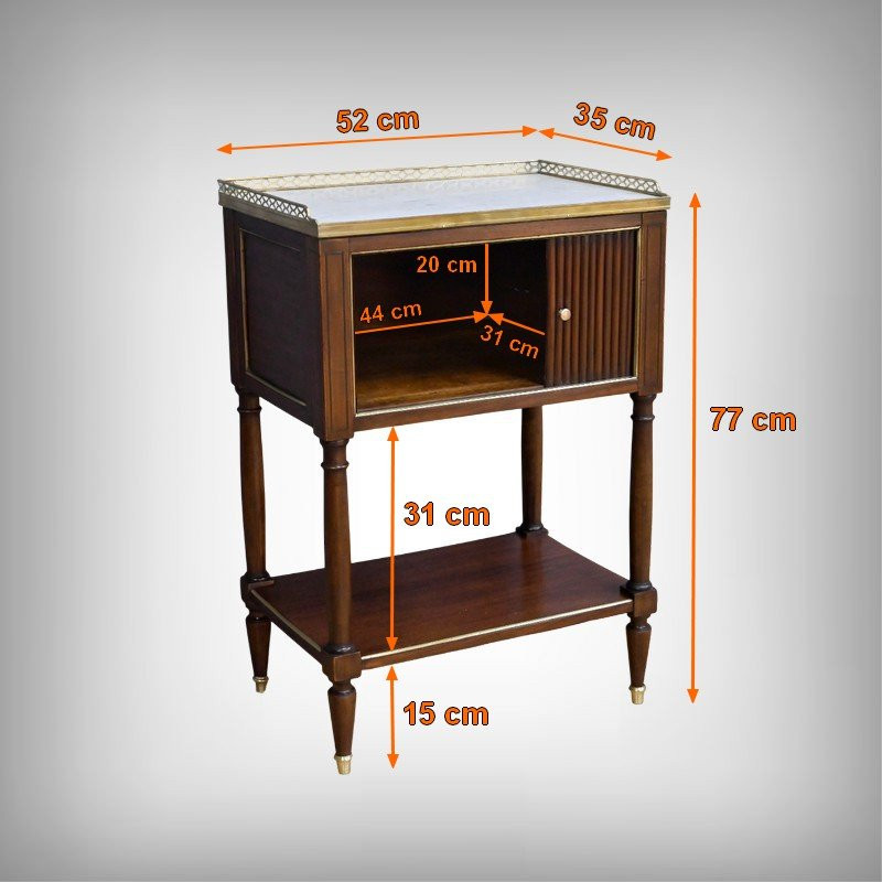 Mahogany Curtained Lounge Table, Louis XVI Style - Mid-19th Century-photo-8