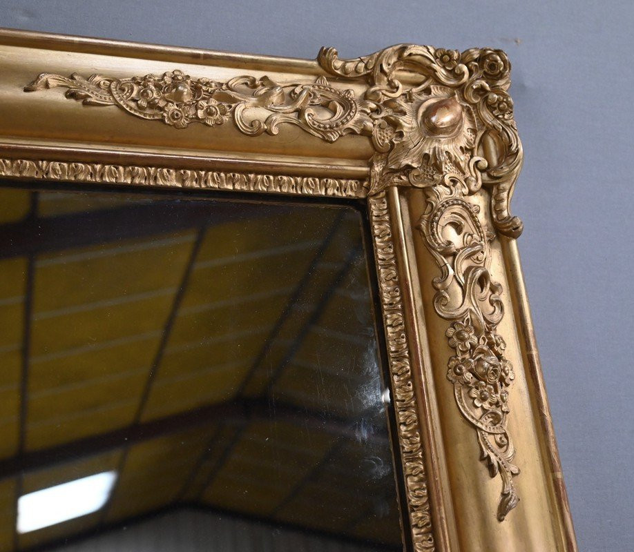Large Gilded Wood Mirror, Restoration Style - Mid-19th Century-photo-2