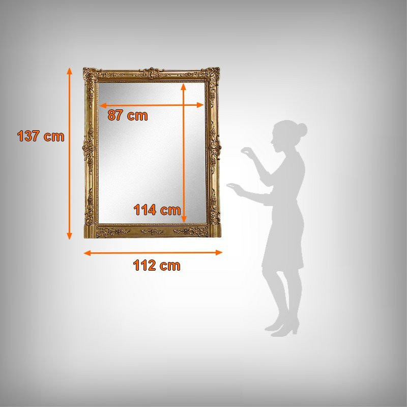 Large Gilded Wood Mirror, Restoration Style - Mid-19th Century-photo-8