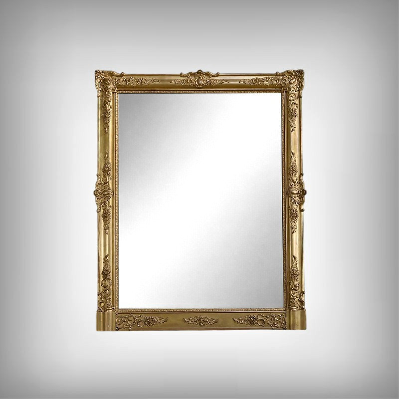 Large Gilded Wood Mirror, Restoration Style - Mid-19th Century