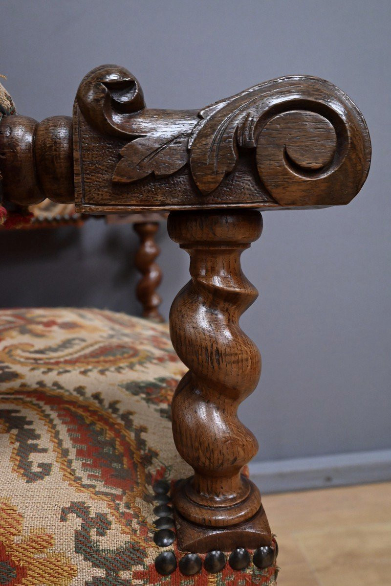 Oak Ceremonial Armchair, Louis XIII Style - Early 20th Century-photo-1