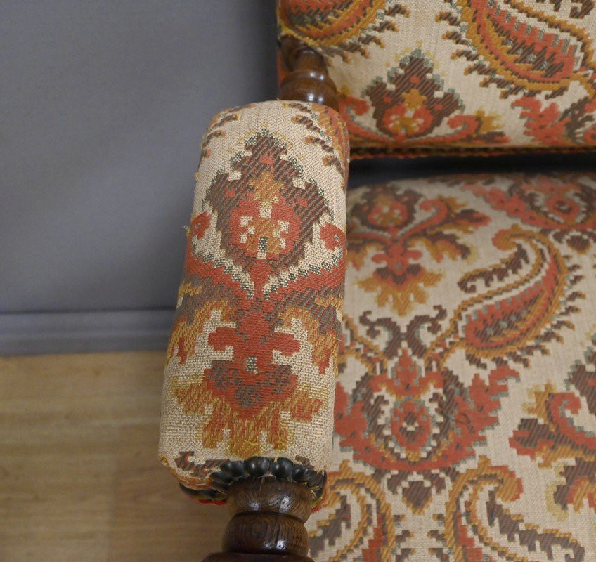 Oak Ceremonial Armchair, Louis XIII Style - Early 20th Century-photo-5