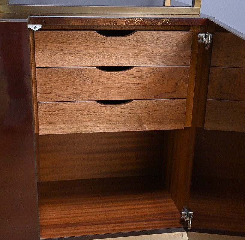 Rare Bibliothèque Laquée attribuée à Guy Lefèvre, Maison Jansen – 1970-photo-6