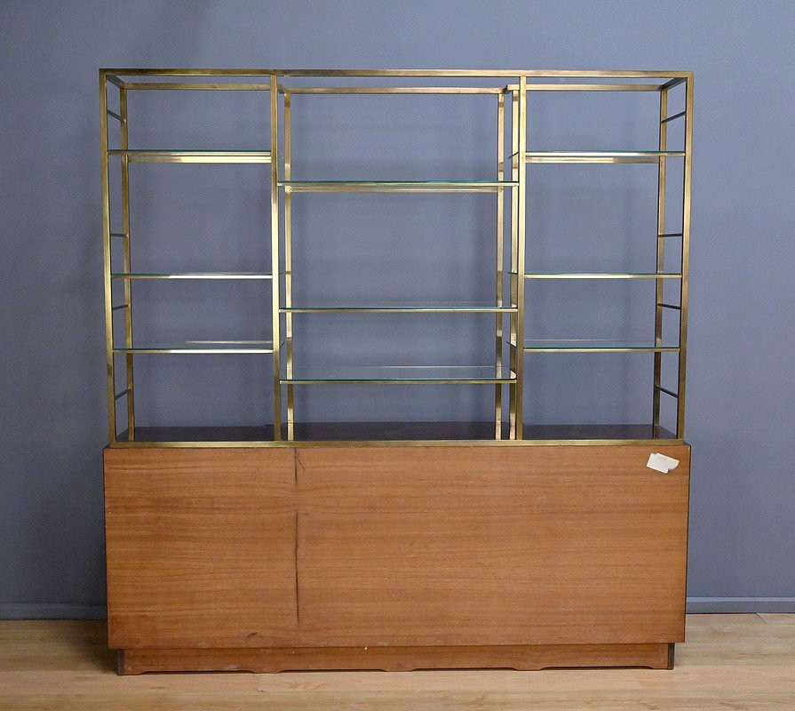 Rare Bibliothèque Laquée attribuée à Guy Lefèvre, Maison Jansen – 1970-photo-7