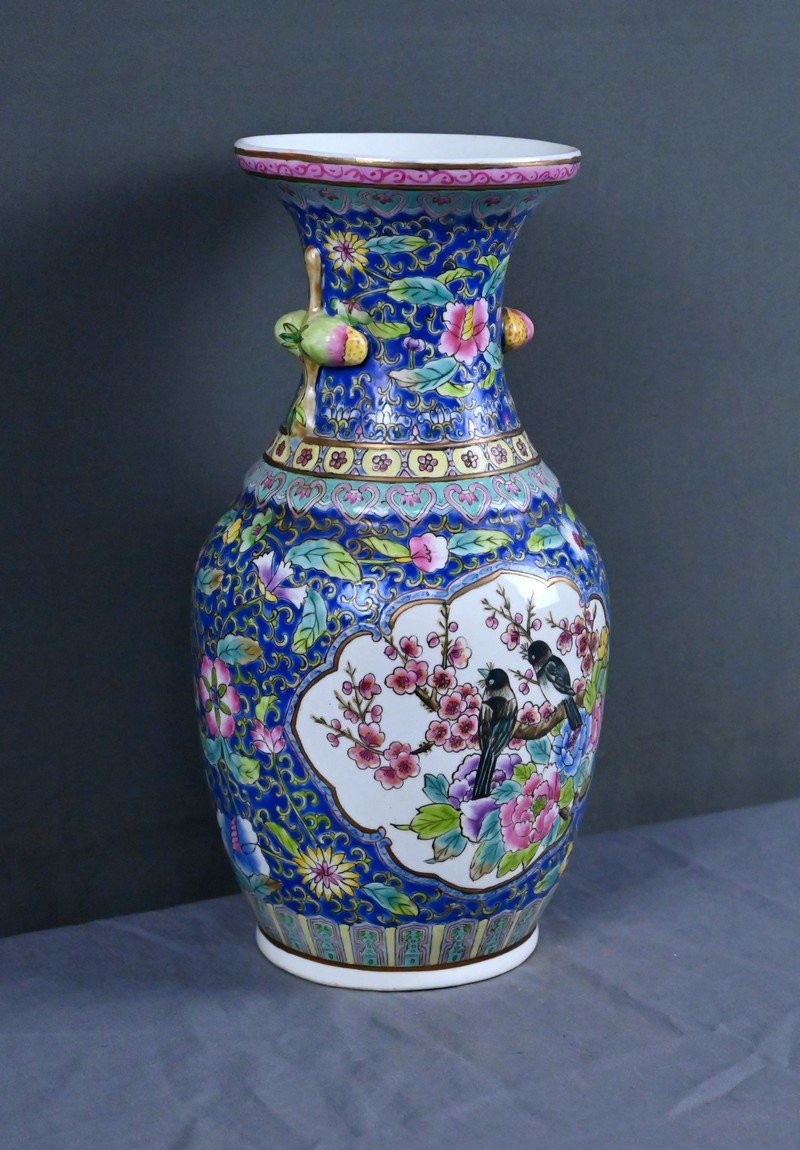 Vase en Porcelaine Polychrome, Dynastie Qing, Chine – Début XXe-photo-3
