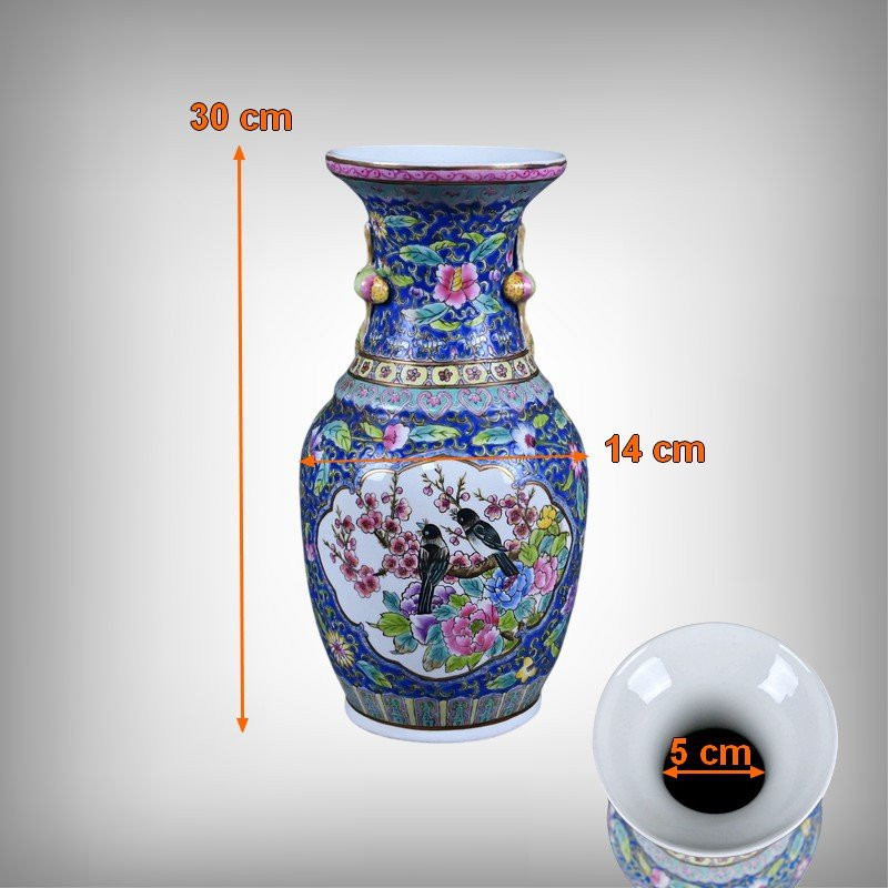 Vase en Porcelaine Polychrome, Dynastie Qing, Chine – Début XXe-photo-8