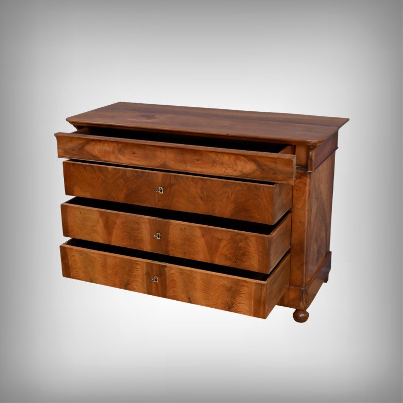 Commode en Ronce de Noyer, époque Restauration – 1ère Partie XIXe-photo-2