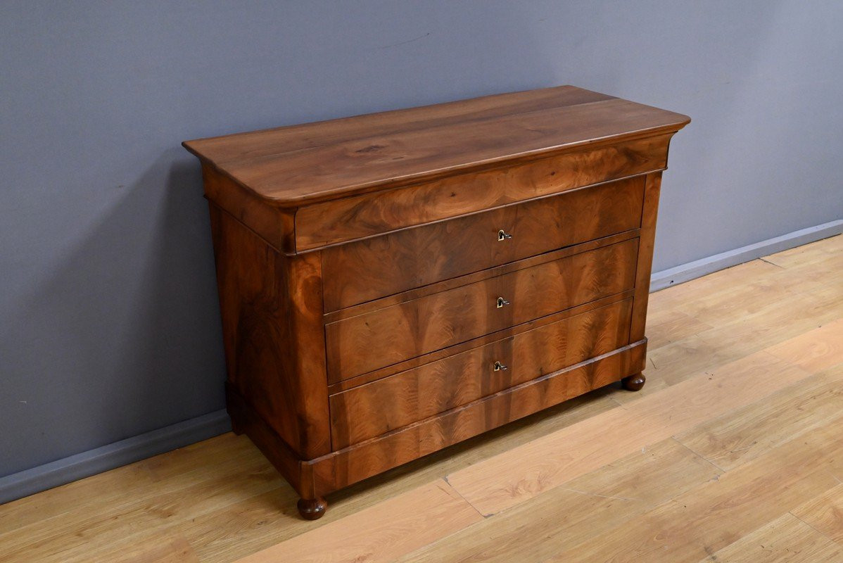 Commode en Ronce de Noyer, époque Restauration – 1ère Partie XIXe-photo-3