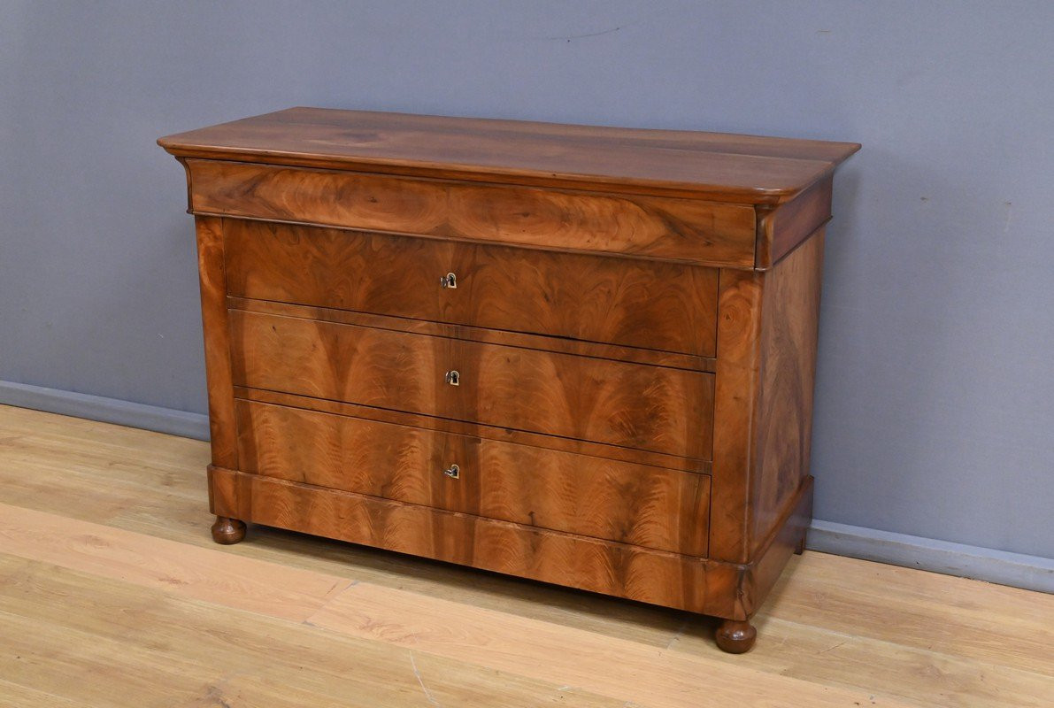 Commode en Ronce de Noyer, époque Restauration – 1ère Partie XIXe-photo-4