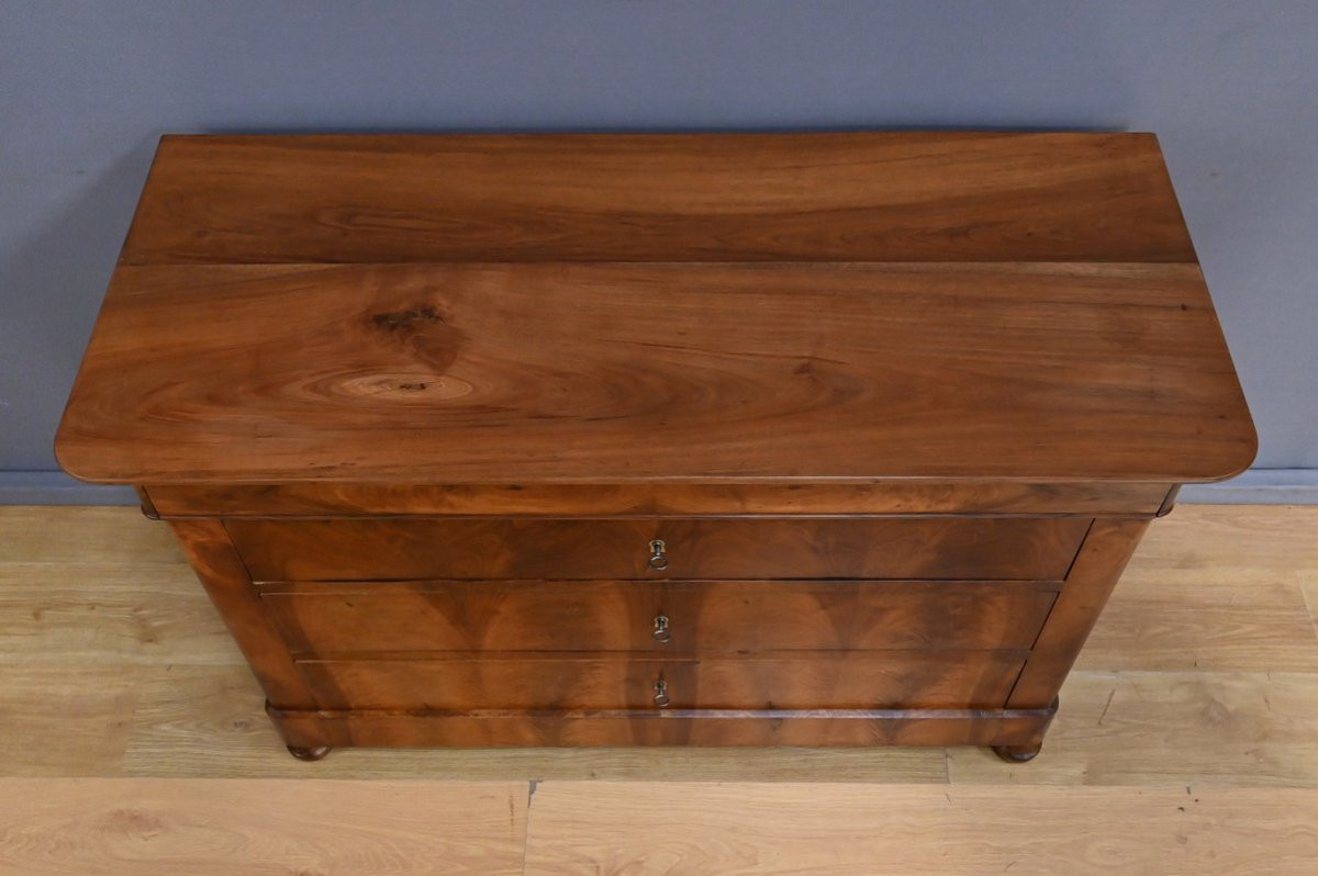 Commode en Ronce de Noyer, époque Restauration – 1ère Partie XIXe-photo-1