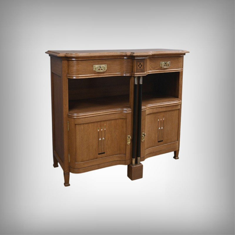 Buffet Desserte en Chêne, style Gustave Serrurier-Bovy, Art Déco – 1930-photo-2