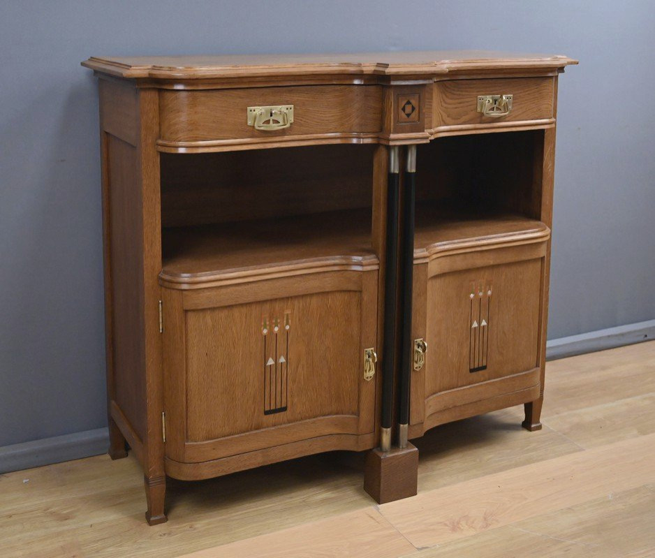 Buffet Desserte en Chêne, style Gustave Serrurier-Bovy, Art Déco – 1930-photo-4