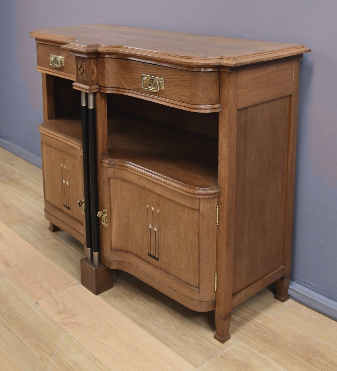 Buffet Desserte en Chêne, style Gustave Serrurier-Bovy, Art Déco – 1930-photo-1