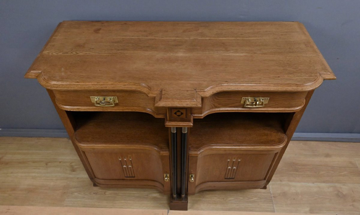 Buffet Desserte en Chêne, style Gustave Serrurier-Bovy, Art Déco – 1930-photo-2