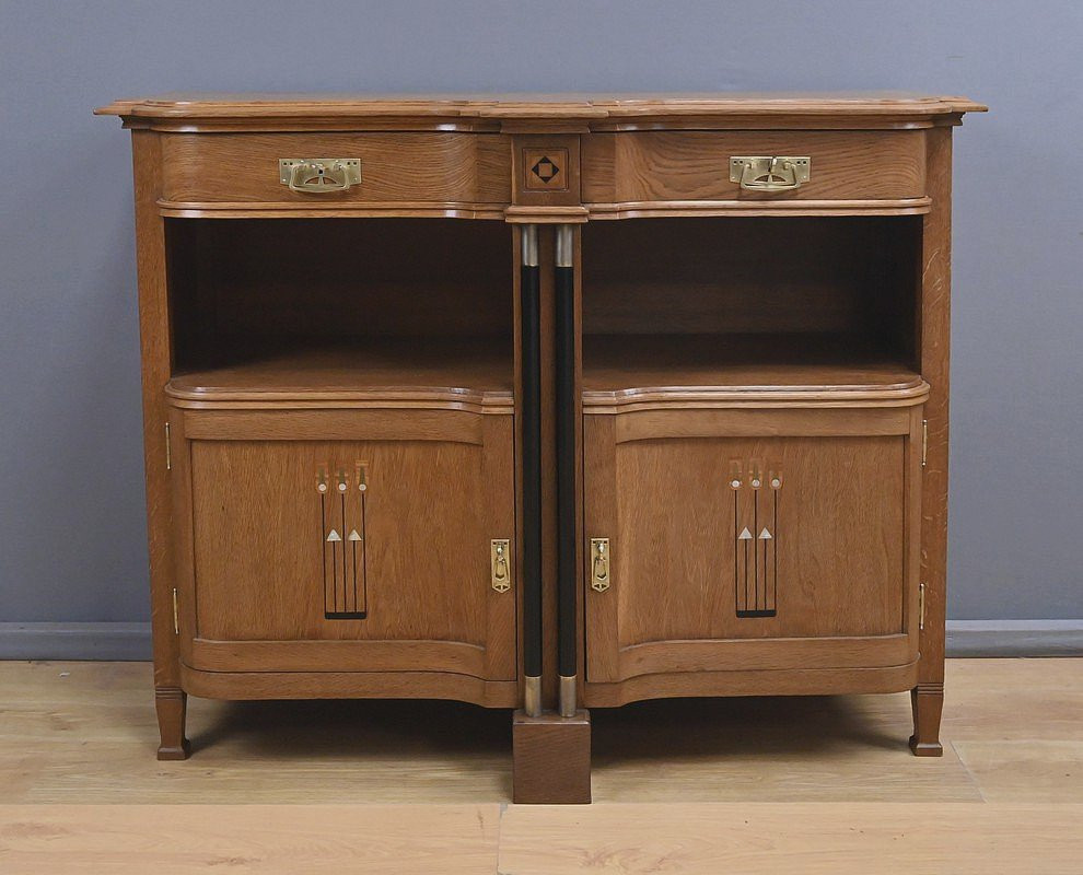 Buffet Desserte en Chêne, style Gustave Serrurier-Bovy, Art Déco – 1930-photo-3