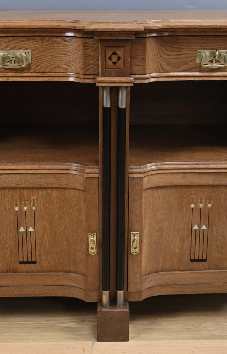 Buffet Desserte en Chêne, style Gustave Serrurier-Bovy, Art Déco – 1930-photo-4