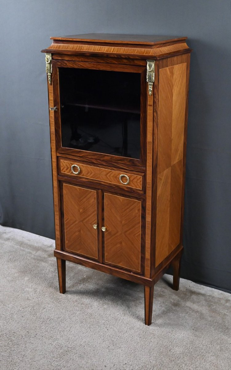 Rosewood And Rosewood Marquetry Display Case, Louis XVI Style - 1st Part 20th Century-photo-1