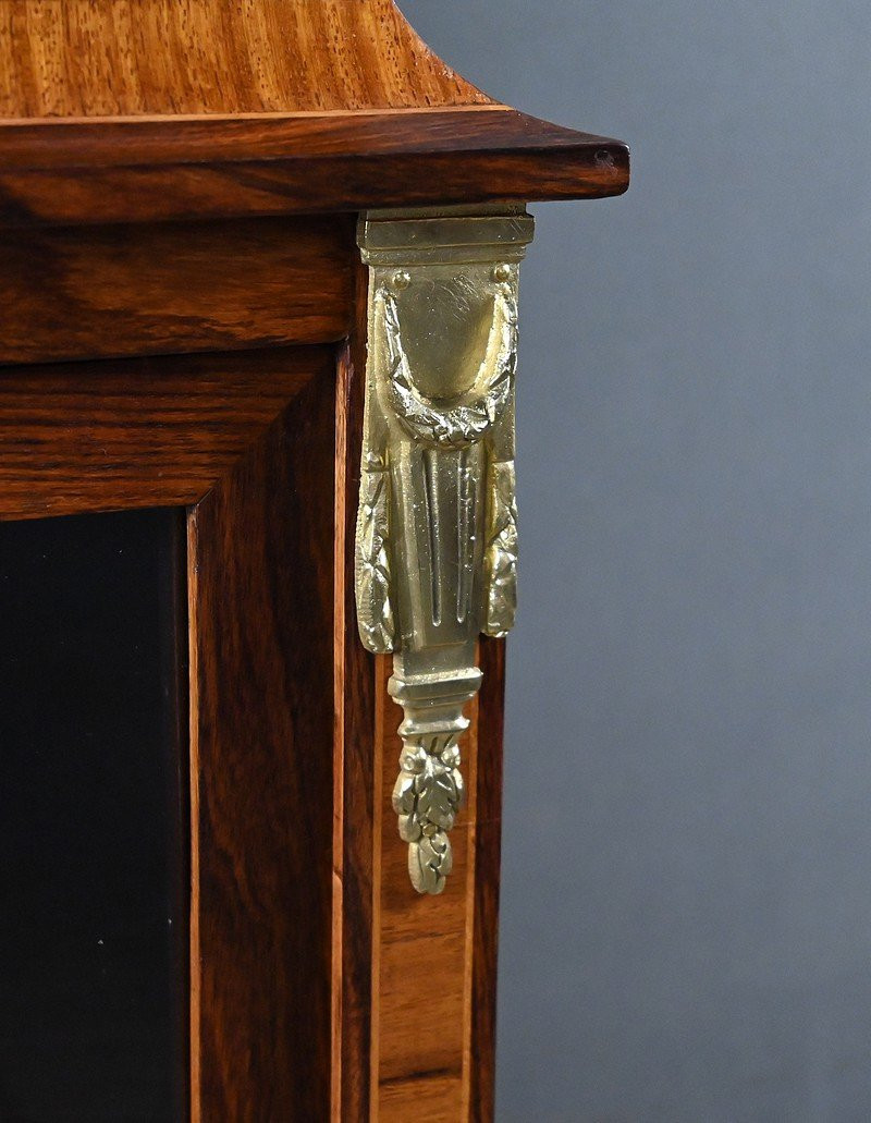Rosewood And Rosewood Marquetry Display Case, Louis XVI Style - 1st Part 20th Century-photo-4