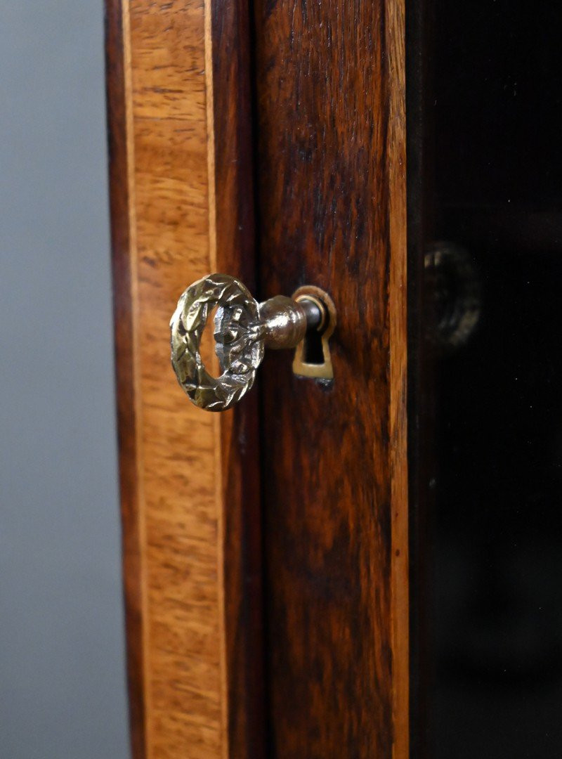 Rosewood And Rosewood Marquetry Display Case, Louis XVI Style - 1st Part 20th Century-photo-5
