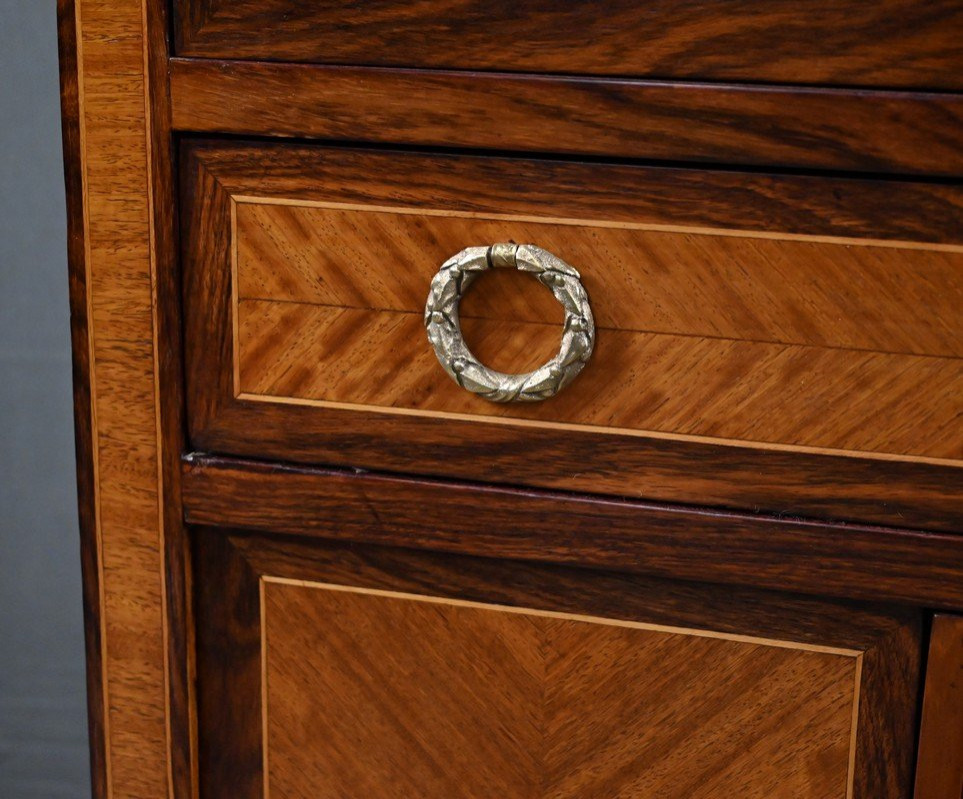 Rosewood And Rosewood Marquetry Display Case, Louis XVI Style - 1st Part 20th Century-photo-7