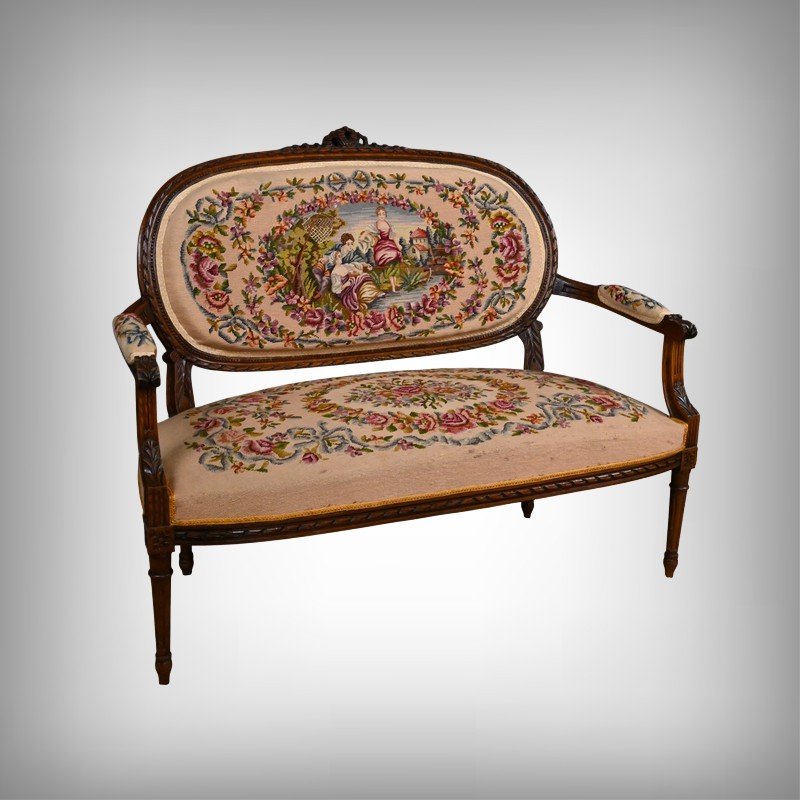 Stained Beech Sofa, Louis XVI Style -1920-photo-2