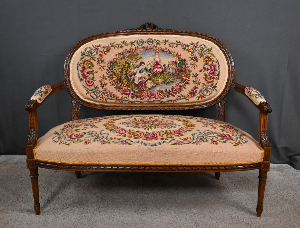 Stained Beech Sofa, Louis XVI Style -1920-photo-1