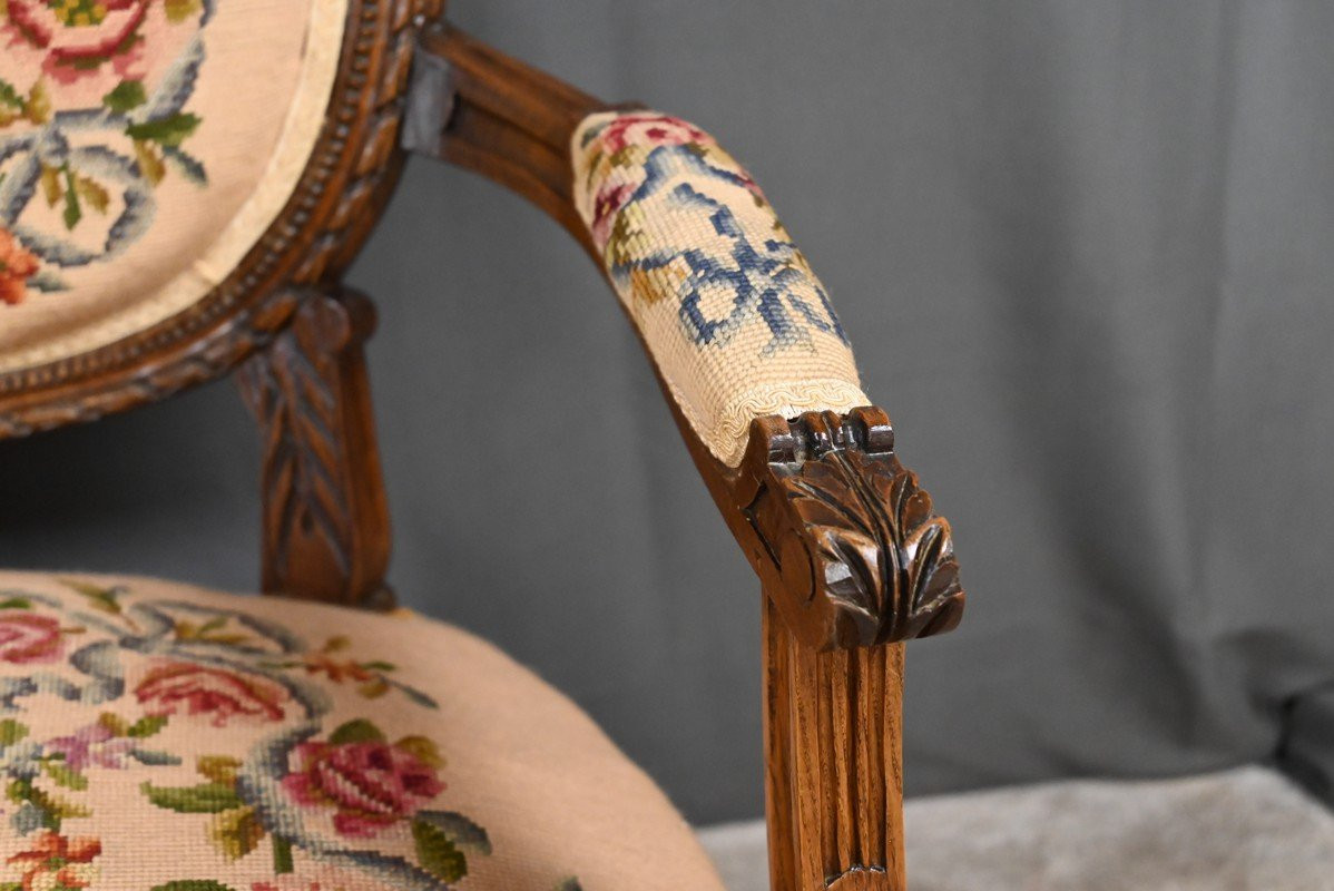 Stained Beech Sofa, Louis XVI Style -1920-photo-8