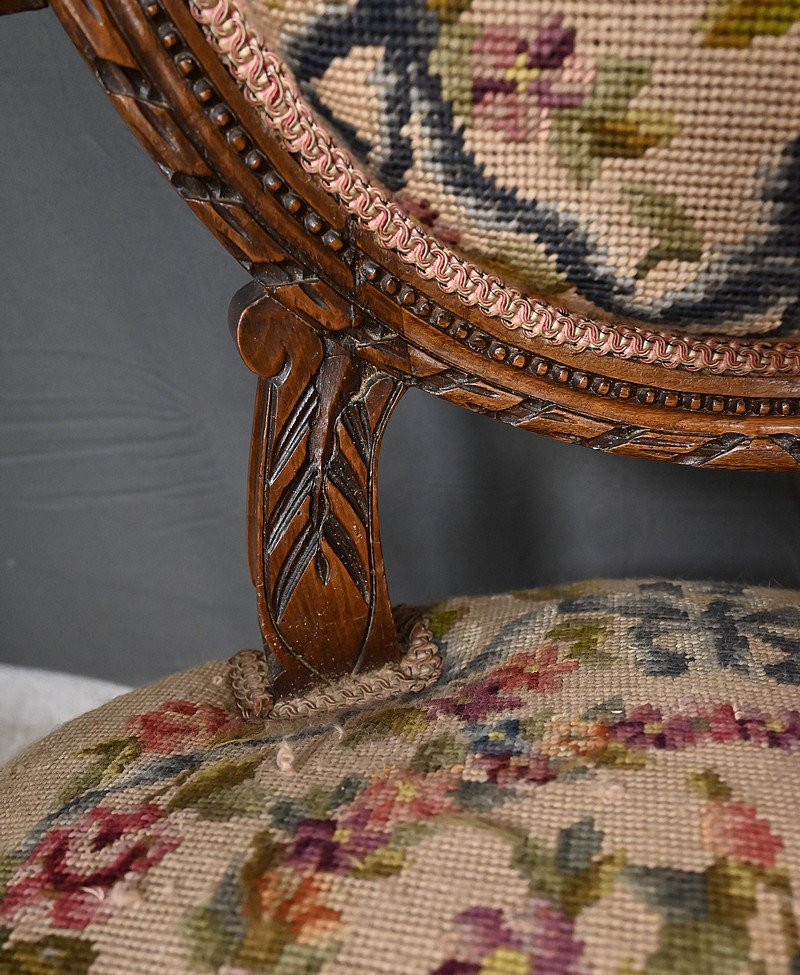 Pair Of Beech Armchairs, Louis XVI Style - Early 20th Century-photo-8