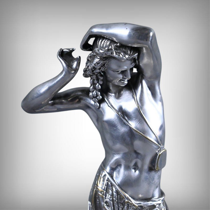 Bronze Argenté « Le Danseur Napolitain », signé A. CARRIER – 2ème partie XIXe-photo-2