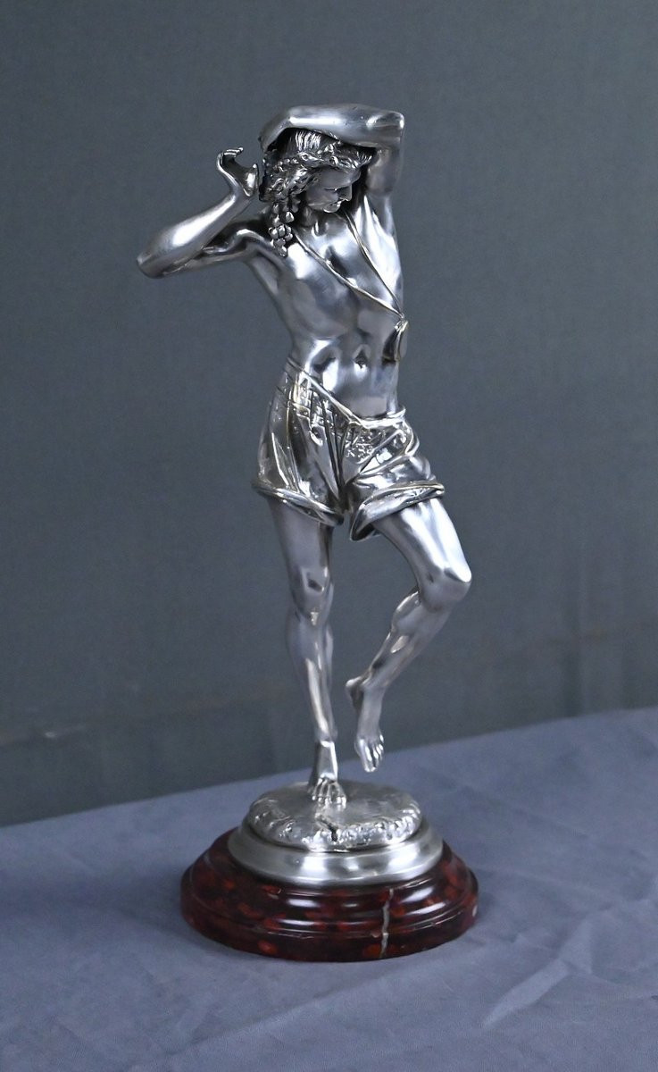 Bronze Argenté « Le Danseur Napolitain », signé A. CARRIER – 2ème partie XIXe-photo-3