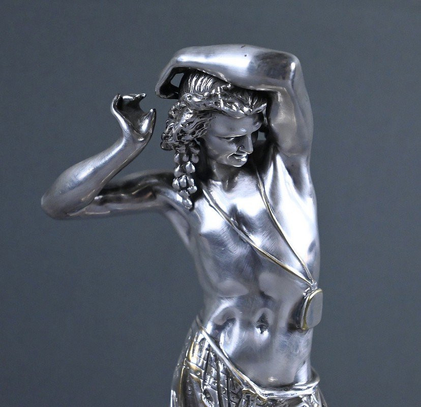 Bronze Argenté « Le Danseur Napolitain », signé A. CARRIER – 2ème partie XIXe-photo-1