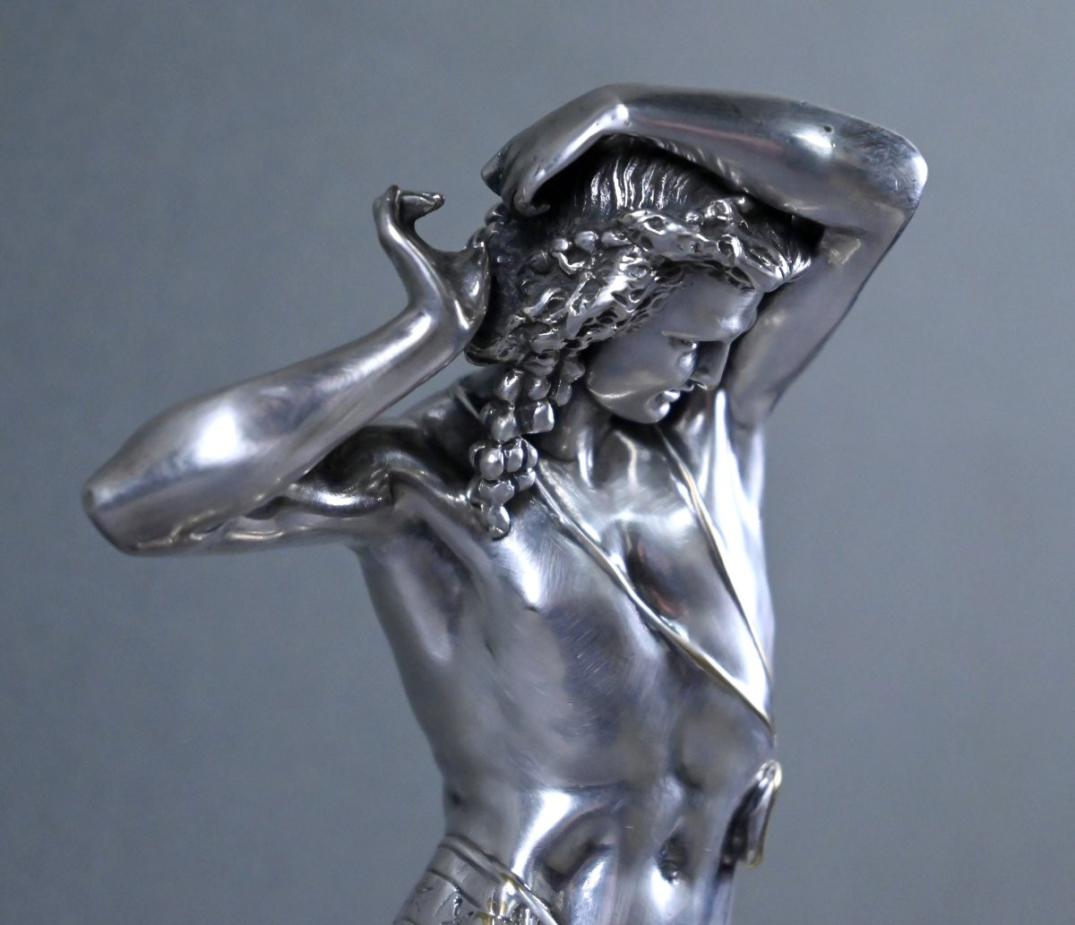 Bronze Argenté « Le Danseur Napolitain », signé A. CARRIER – 2ème partie XIXe-photo-2