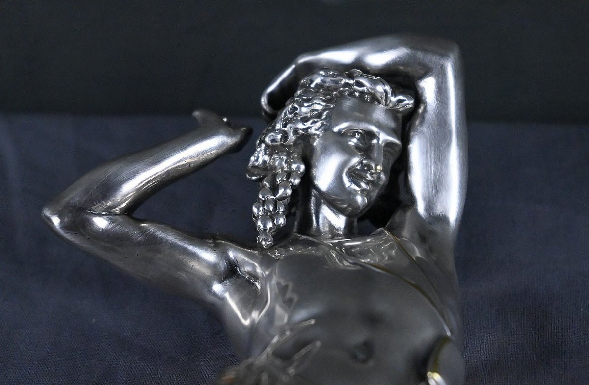 Bronze Argenté « Le Danseur Napolitain », signé A. CARRIER – 2ème partie XIXe-photo-5
