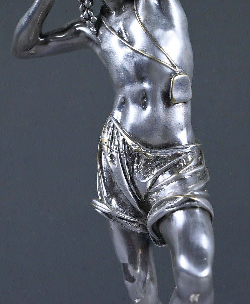 Bronze Argenté « Le Danseur Napolitain », signé A. CARRIER – 2ème partie XIXe-photo-6