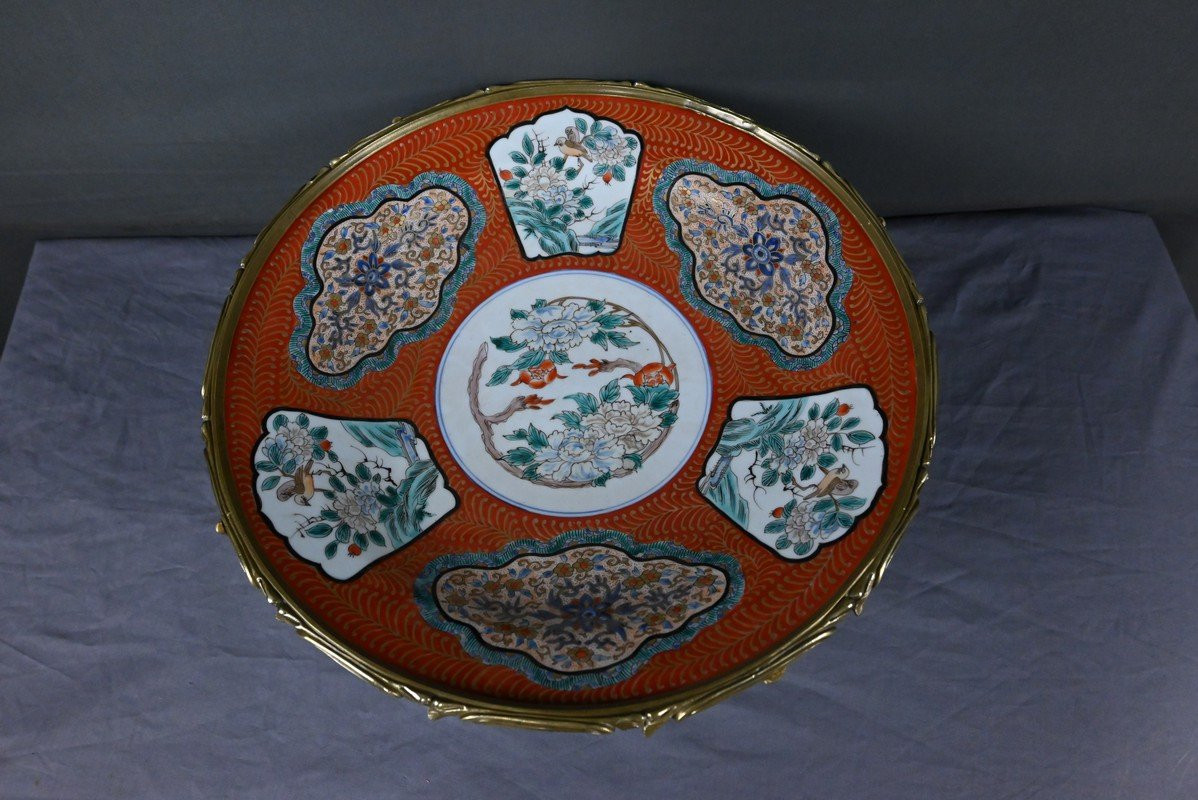 Large Imari Porcelain Bowl And Bronze Mount, Japan - Late 19th Century-photo-1