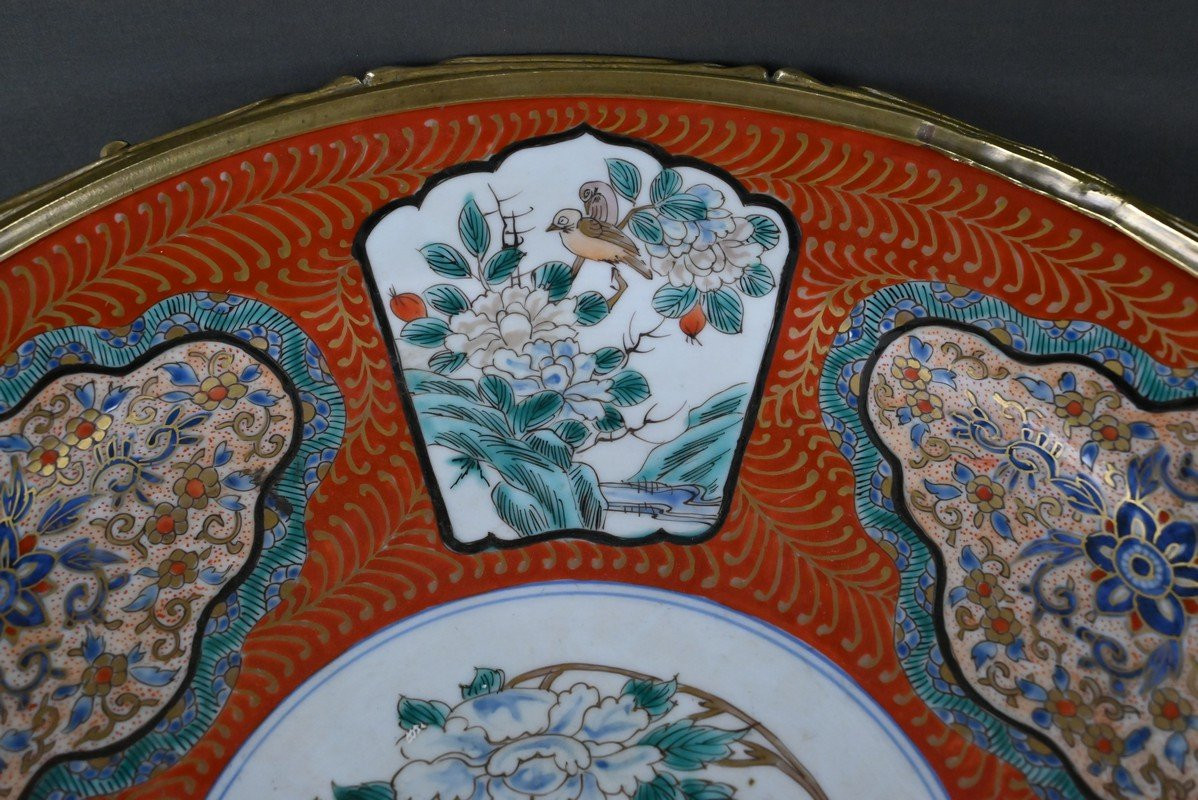 Large Imari Porcelain Bowl And Bronze Mount, Japan - Late 19th Century-photo-4