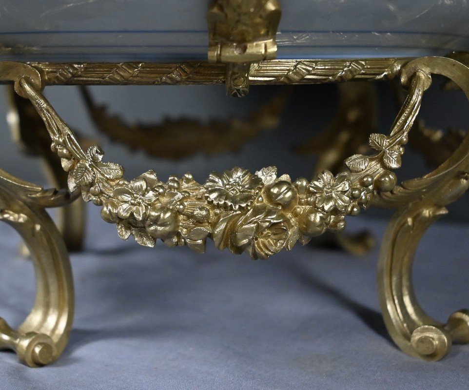 Large Imari Porcelain Bowl And Bronze Mount, Japan - Late 19th Century-photo-7