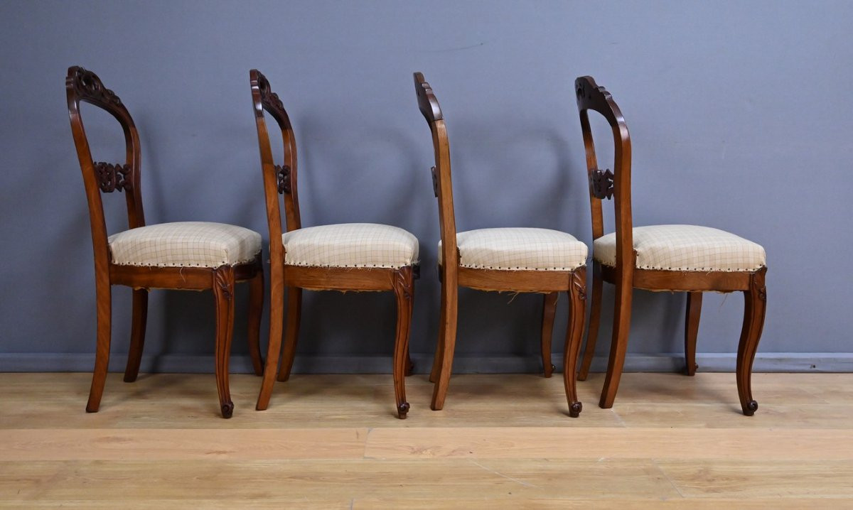 Suite de 4 Chaises en Acajou, époque Napoléon III- 2ème moitié XIXe-photo-1