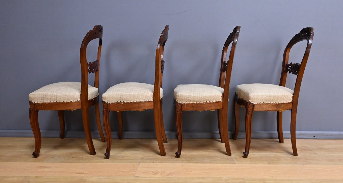 Suite de 4 Chaises en Acajou, époque Napoléon III- 2ème moitié XIXe-photo-2
