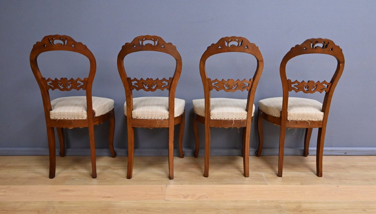 Suite de 4 Chaises en Acajou, époque Napoléon III- 2ème moitié XIXe-photo-3
