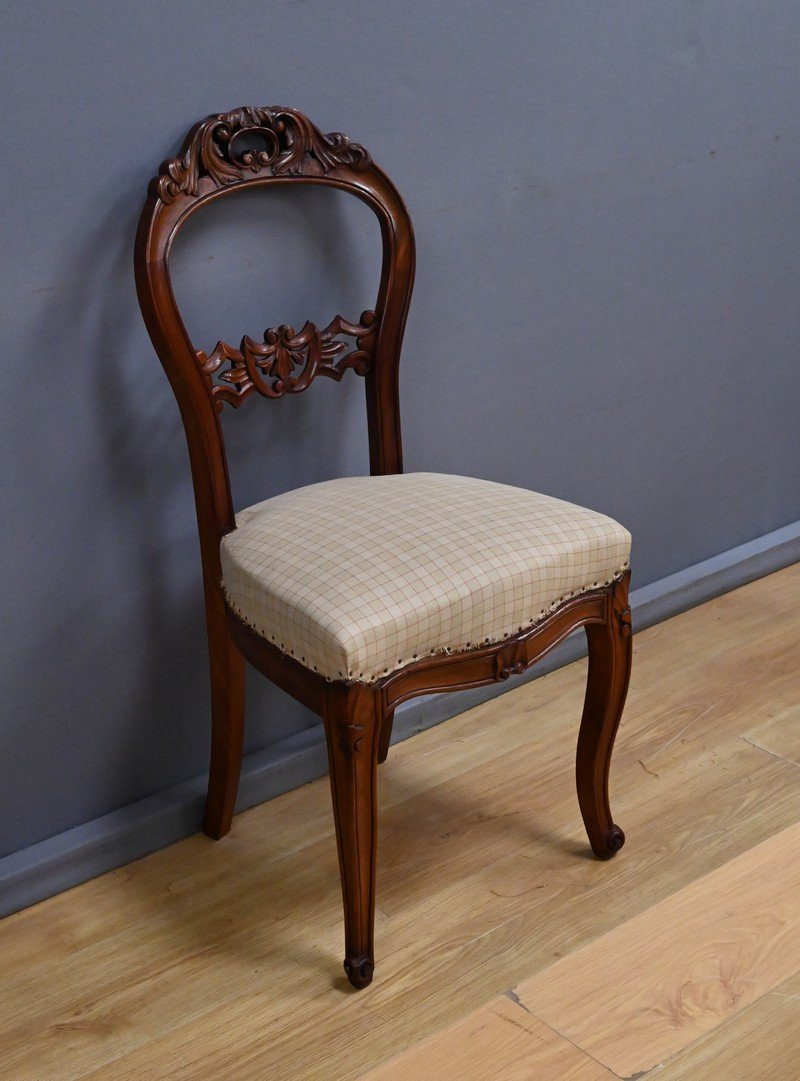 Suite de 4 Chaises en Acajou, époque Napoléon III- 2ème moitié XIXe-photo-6